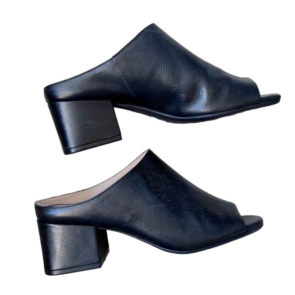 NURTURE black pebble grain leather PRESLEA chunky heels women’s shoes size 6 - Picture 8 of 14